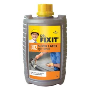 dr. fixit 302 sbr latex 1kg (grey) – high bond waterproofing & repair solution for roofs, terraces, bathrooms & toilets | strong adhesion to concrete, plaster & masonry